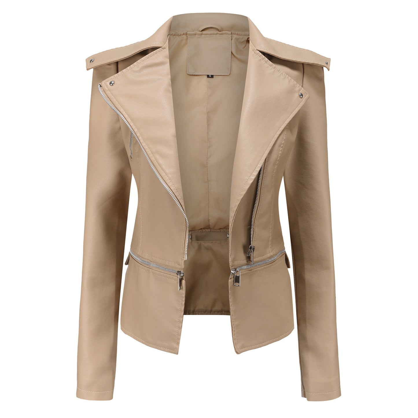 Women's Leather Detachable Hem Fashion Casual Jackets