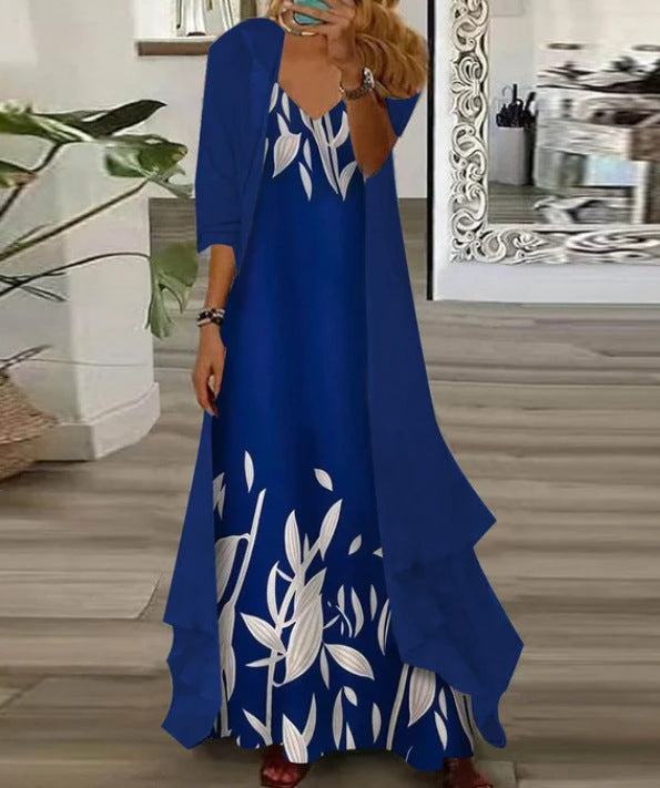 Women's Inner Dress Two-piece Chiffon Printed Dresses