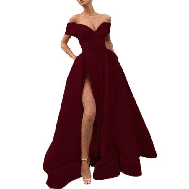 Women's Beautiful Dress Summer Deep Satin Wedding Dresses