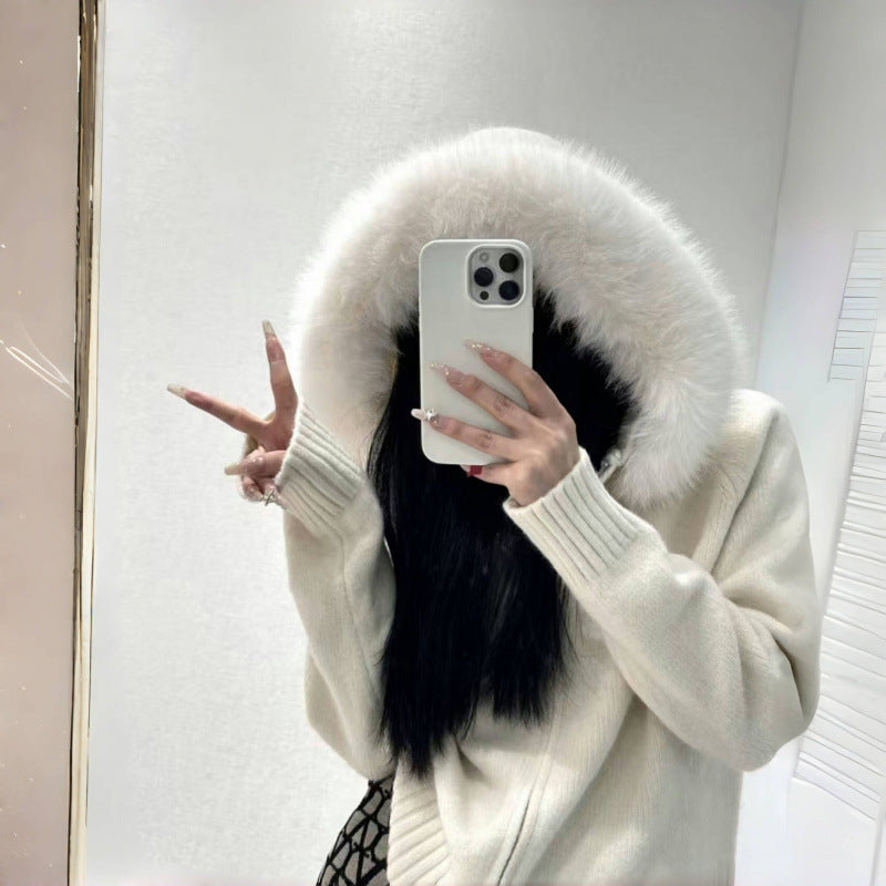 Women's Casual Versatile Long Sleeves Big Fur Sweaters