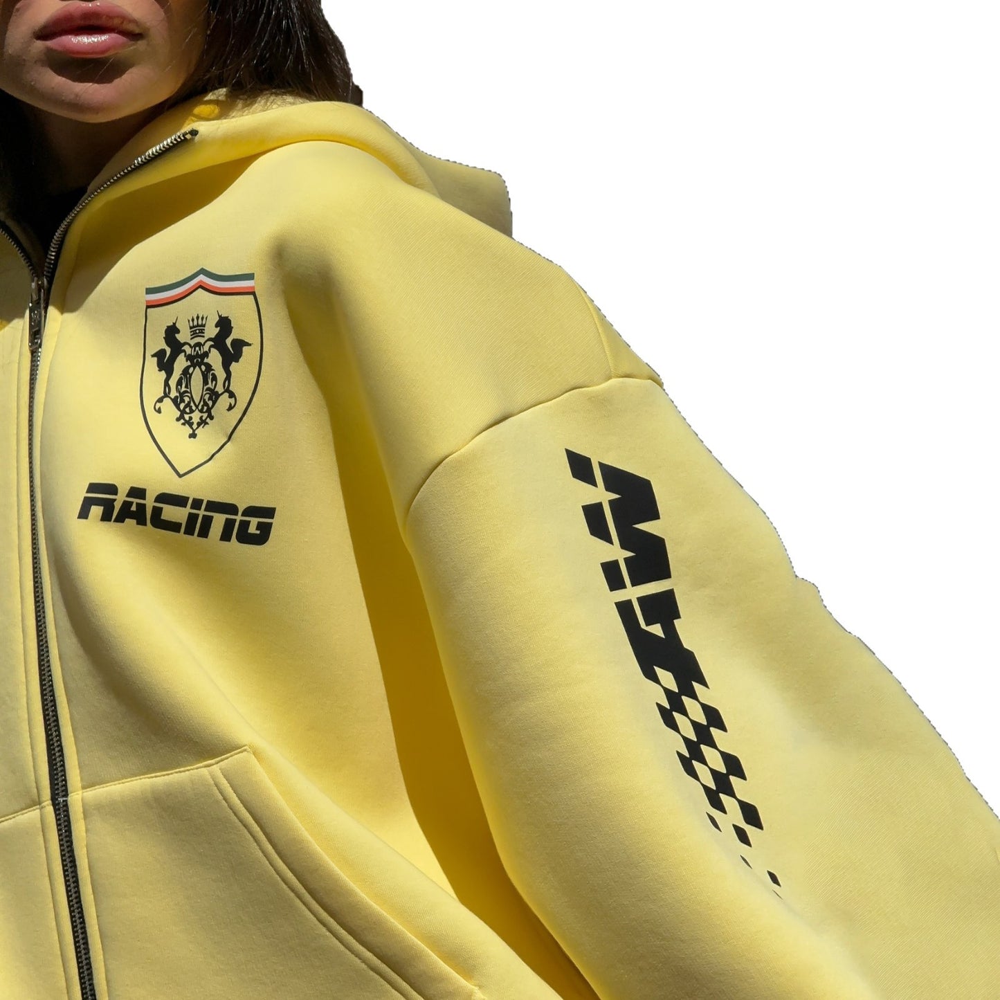 Women's High Street Style Zipper Hooded Personalized Sweaters