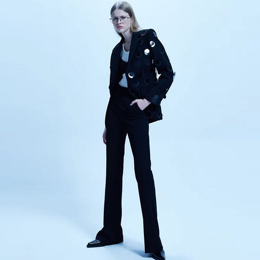 Personalized Fashion Large Sequined One Button Blazers