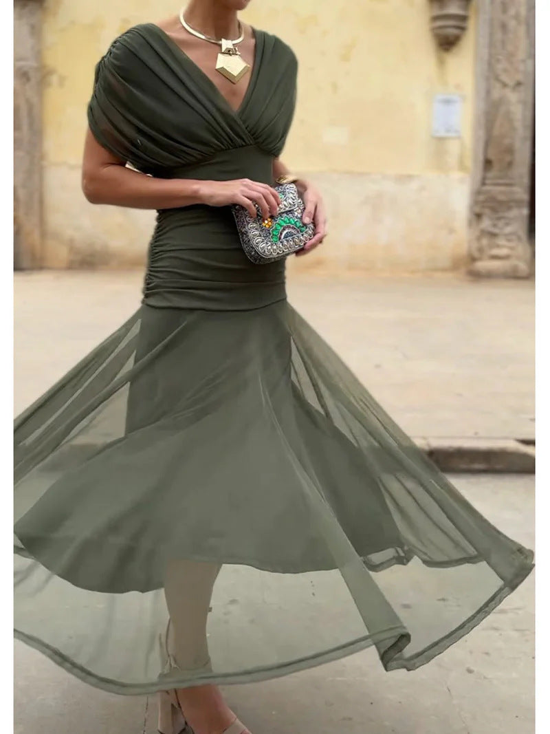 Women's Trendy Chiffon Printed Tube Dress Dresses