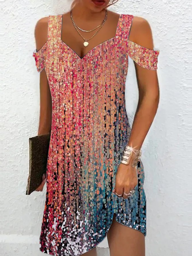 Women's Popular Summer Sexy Sleeves Printing Dresses