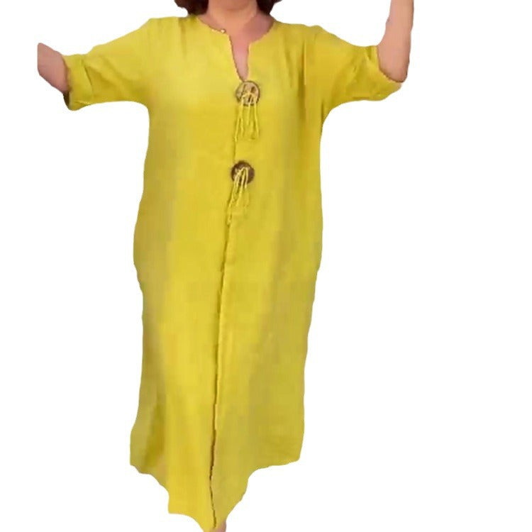 Women's Casual Loose Wear Solid Color Simple Dresses