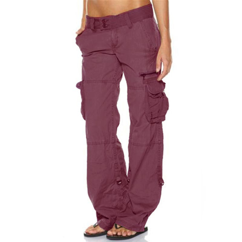 Women's Casual Sports Loose Straight Cargo Pants