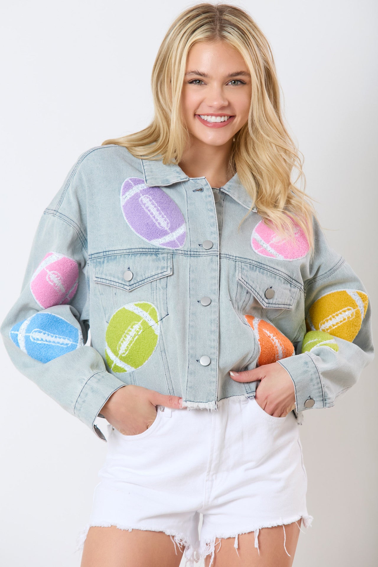 Women's Three-dimensional Decoration Denim Long-sleeved For Jackets