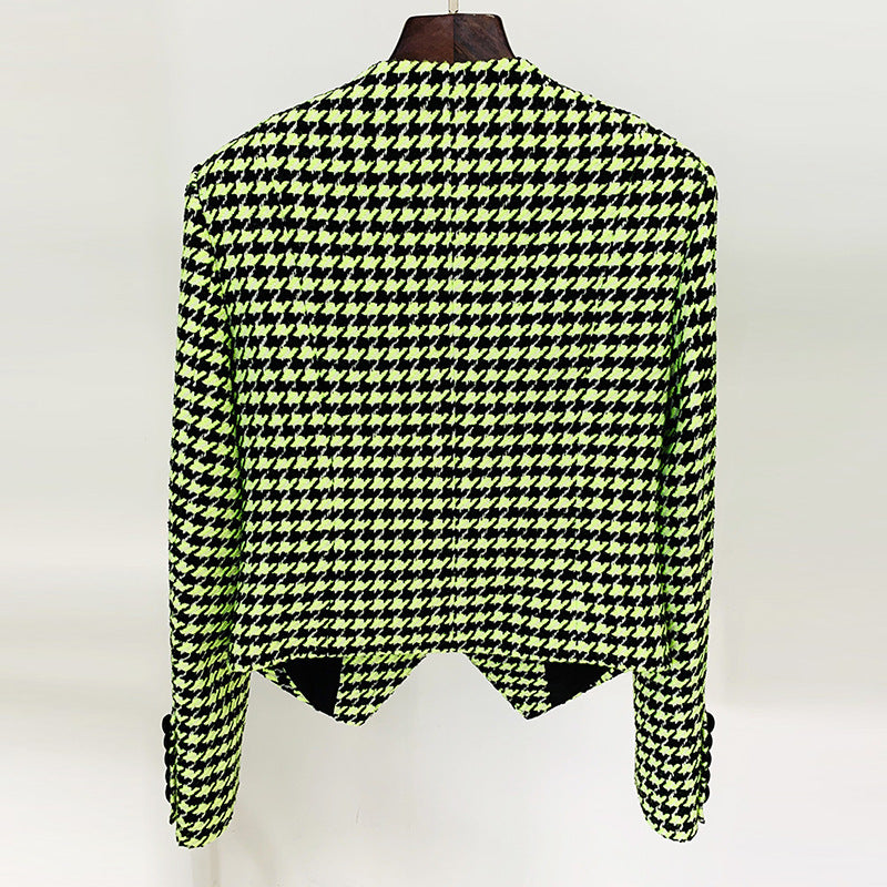 Fashion Personality Beaded Round Neck Fluorescent Blazers