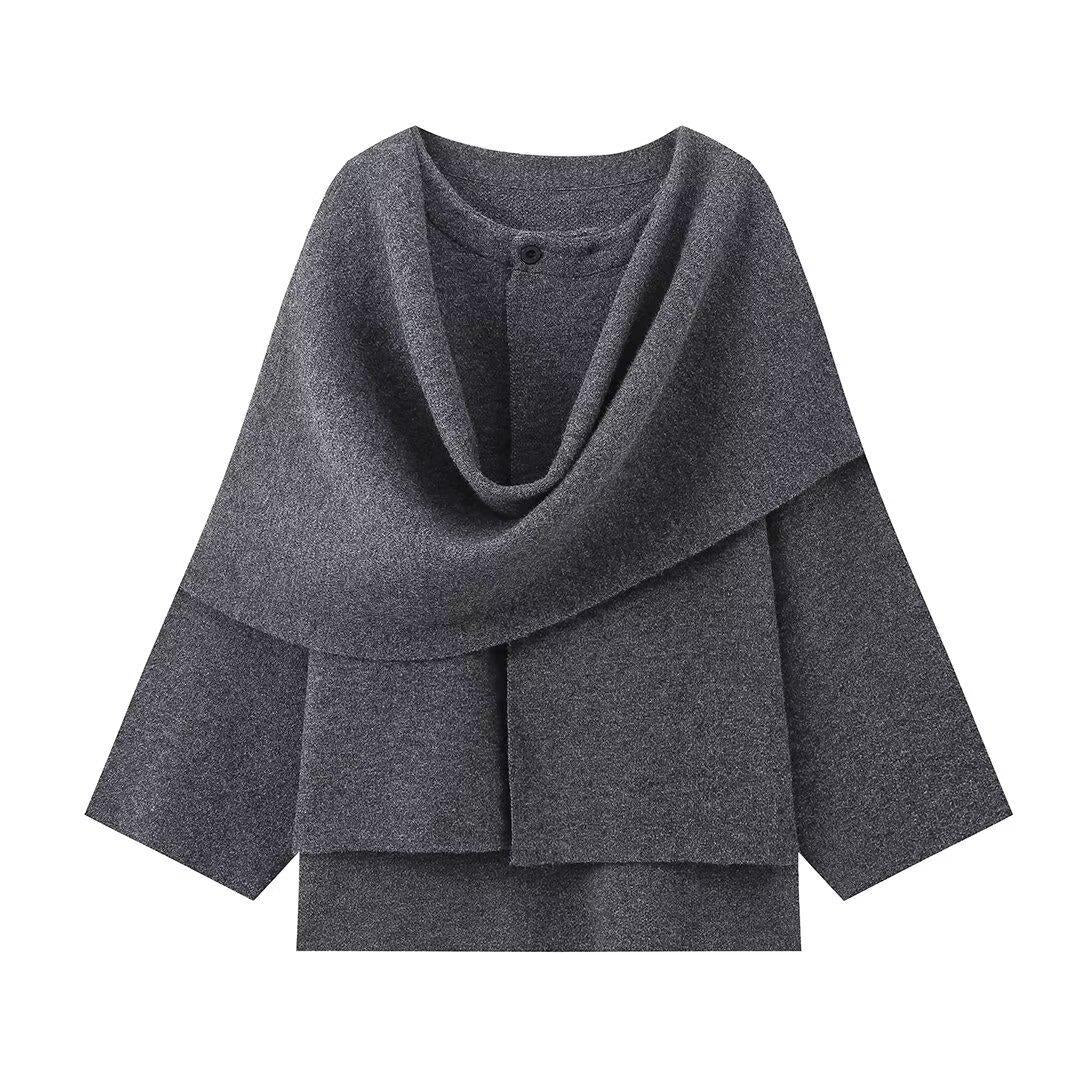 Women's Loose Leisure Cape Shawl Knitted Sweaters