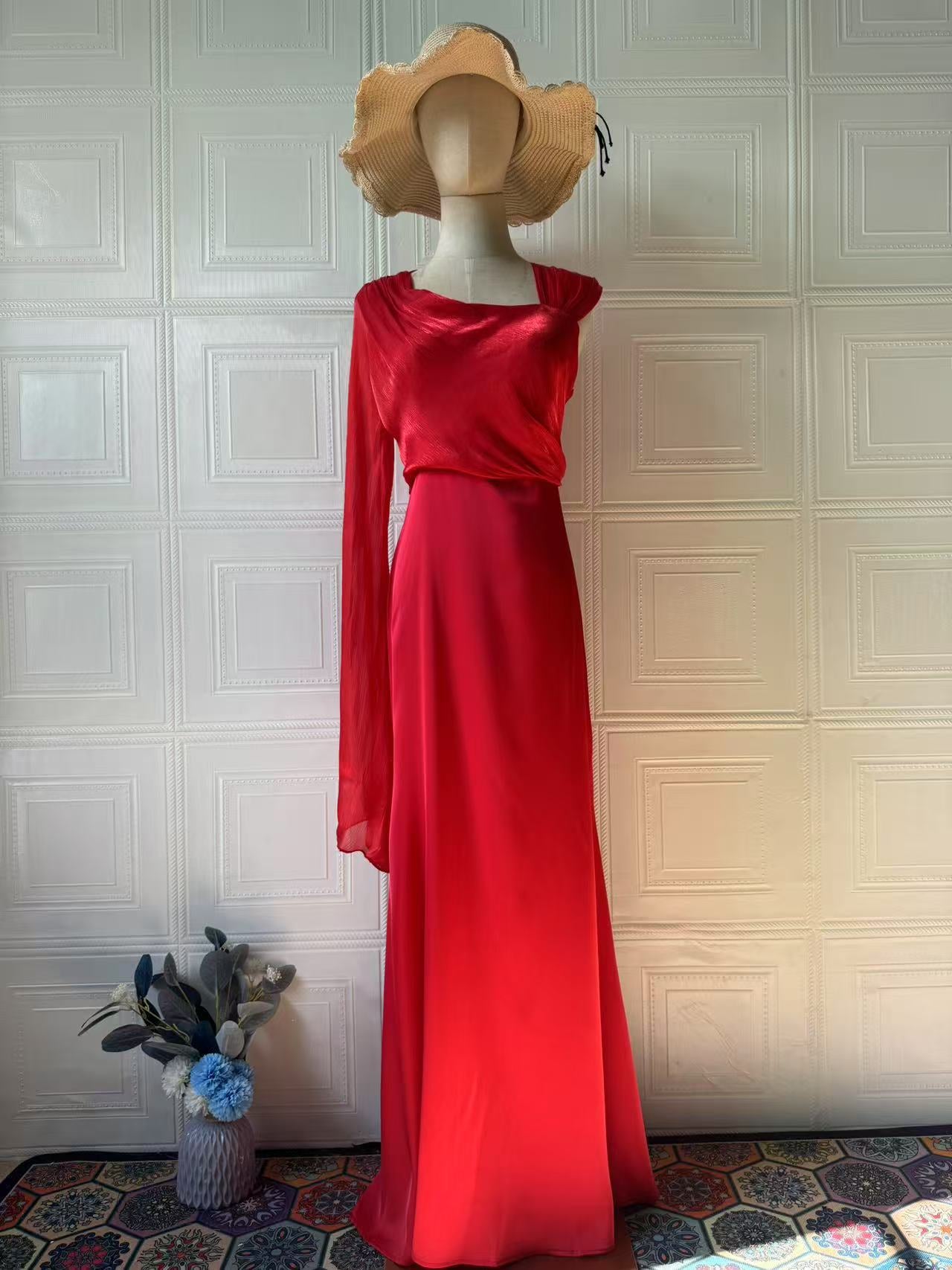 Women's Spring Luxury Soft Elegant Single Long Dresses