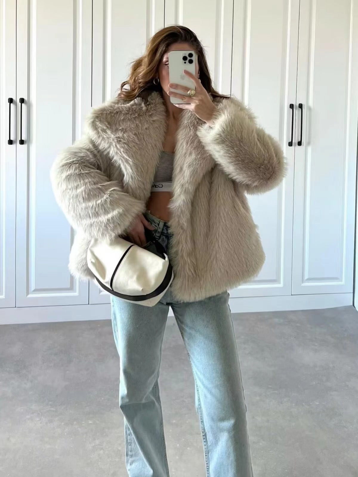 Women's Fur Large Lapel Street Shot Fluffy Coats