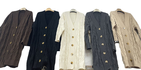Women's Knitted Solid Color Single-breasted Loose Large Knitwear