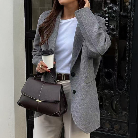 Women's New Slouchy Casual Solid Color Blazers