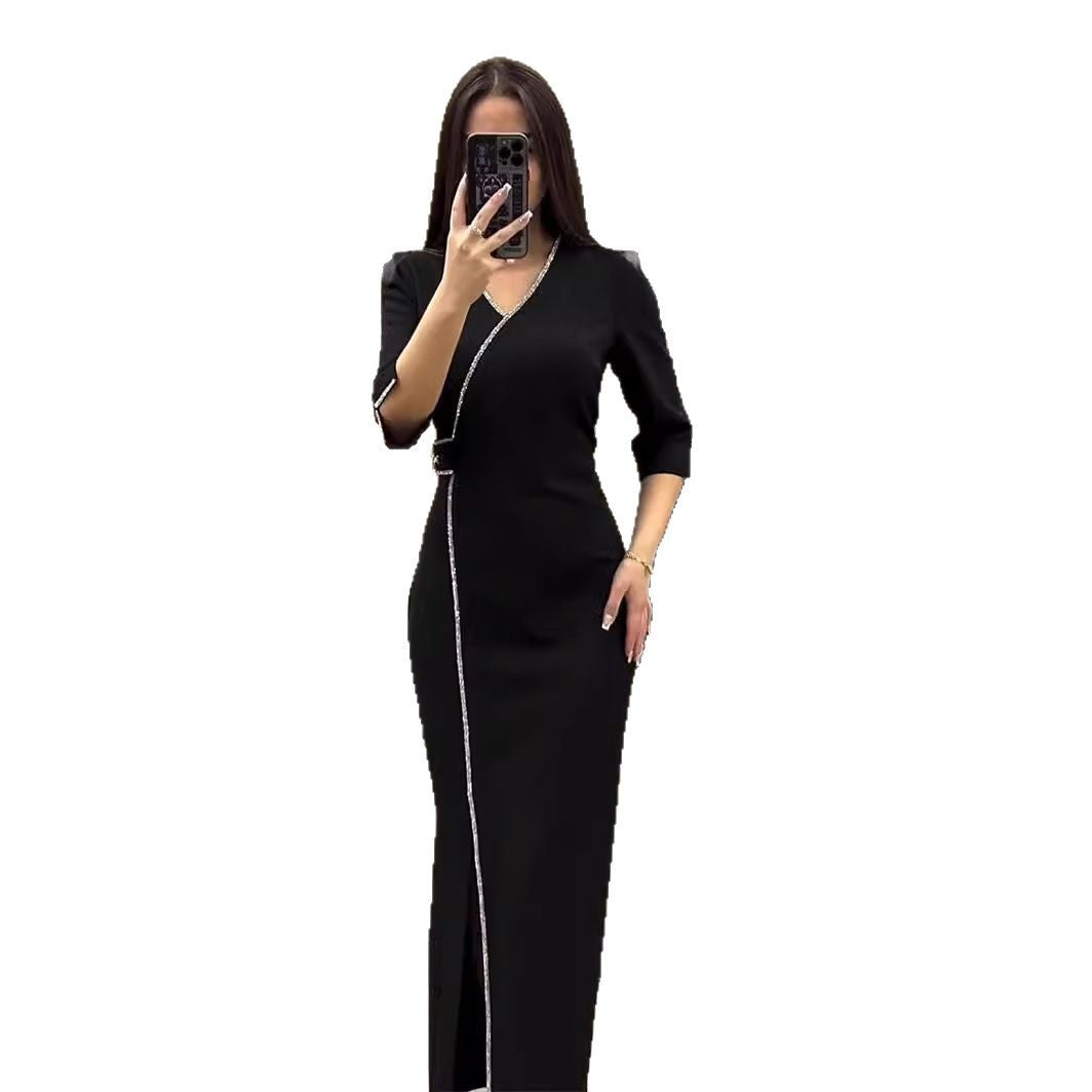 Autumn Long Sleeve Rhinestone Slim Fit Suits