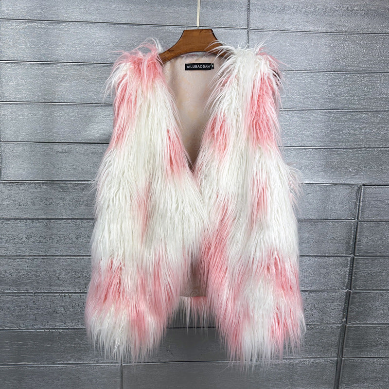 Women's Winter Mid-length Imitated Tibet Sheep Fur Coats