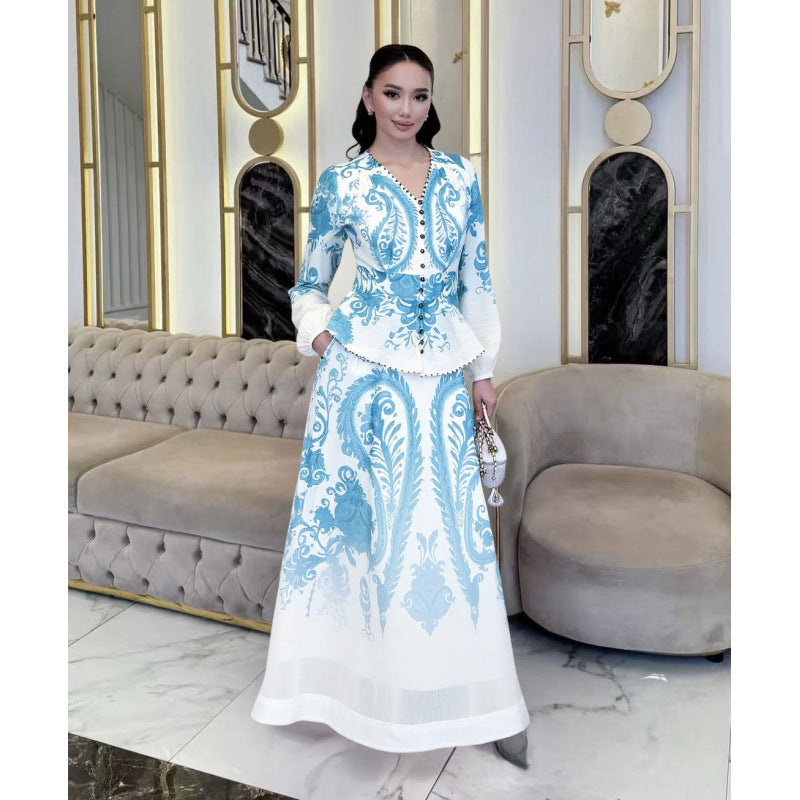 Women's Positioning Beaded High Waist Big Swing Coats