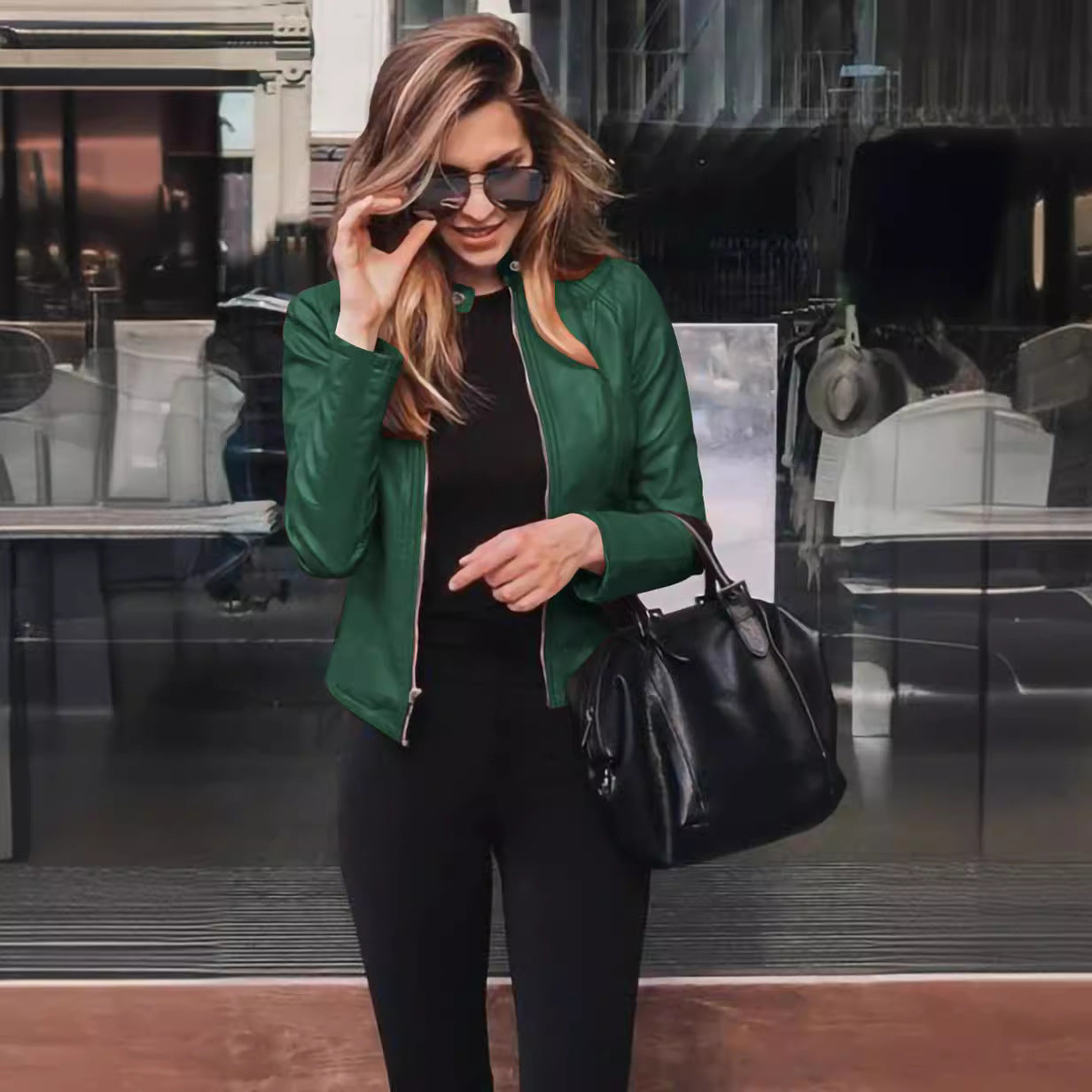 Women's Comfortable Charming Durable Fashion Leather Blazers