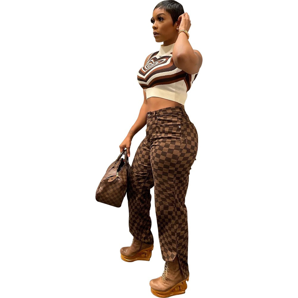 Women's Clothes Casual Fashion Classic Printing Trousers Pants