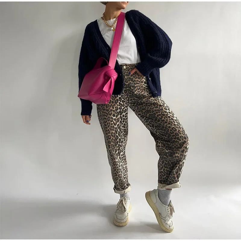 Women's High Waist Straight Personality Street Traffic Pants