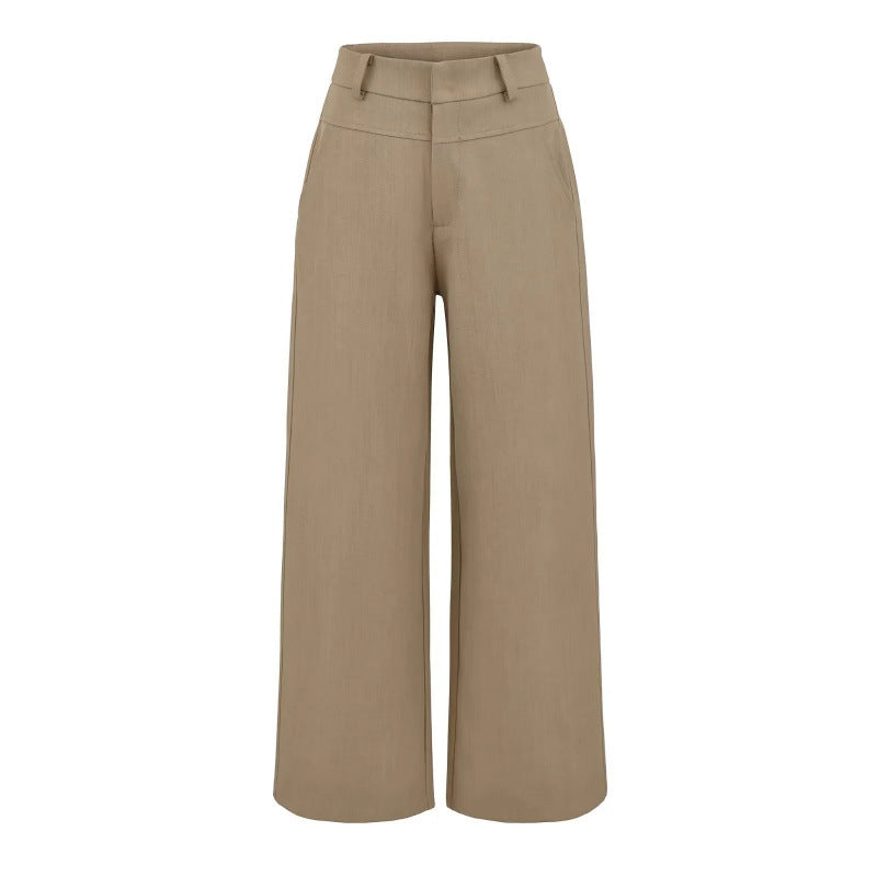 Women's Autumn American Style Old Money Casual High Pants