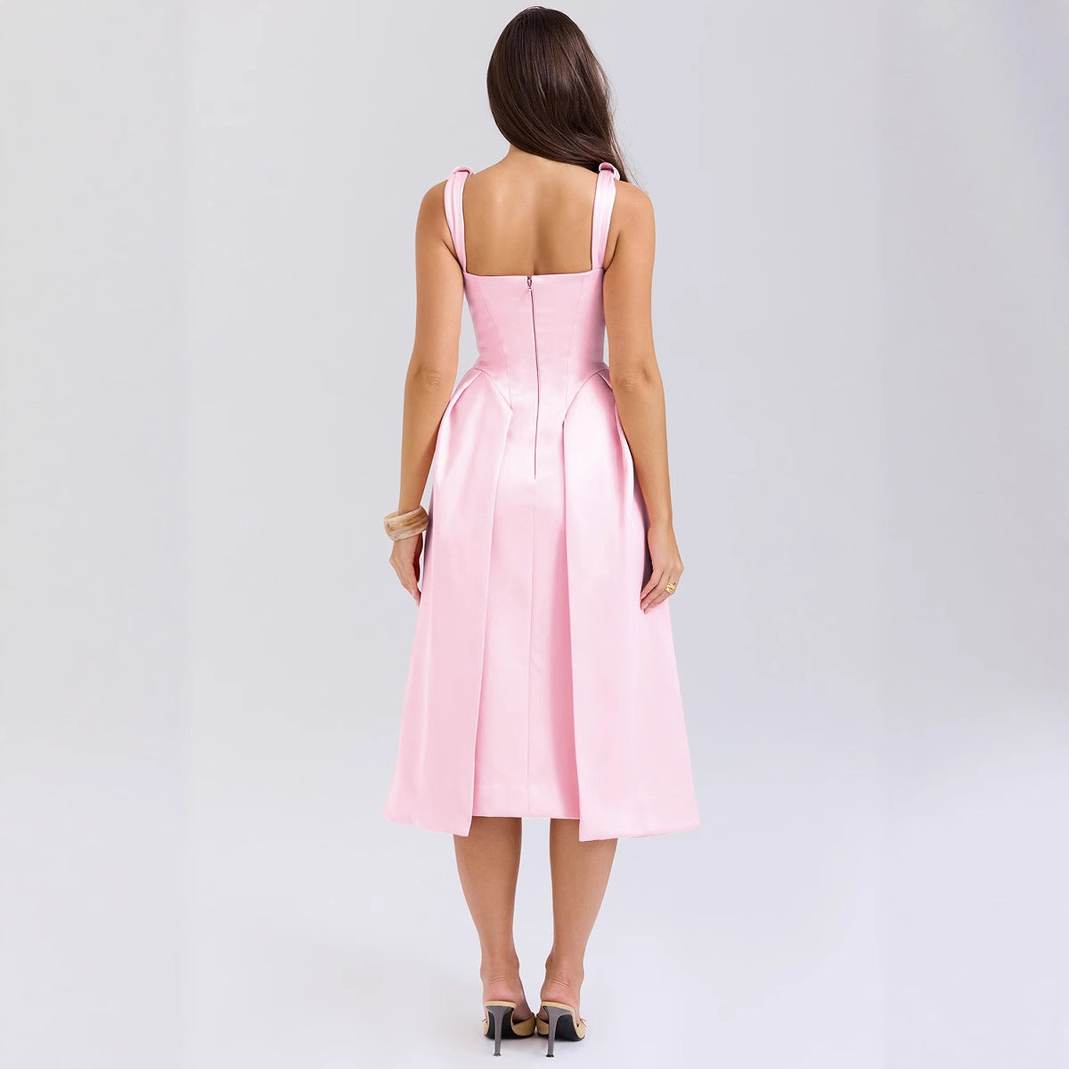 Summer Suspender Dress Fashionable Solid Color Dresses