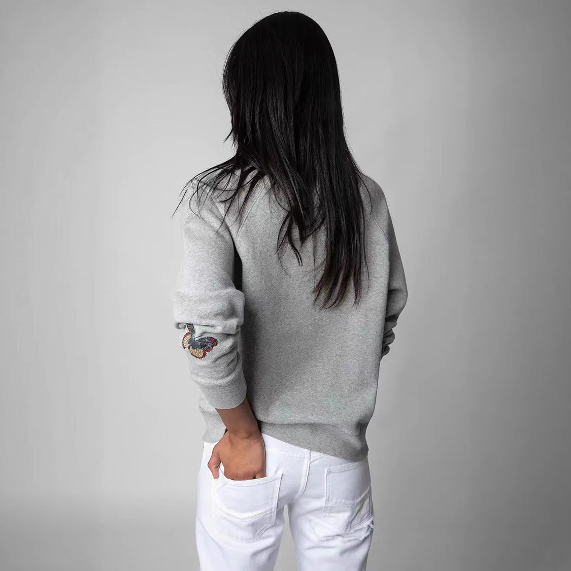 Women's French Niche Classic Letter Printed Flowers Sweaters