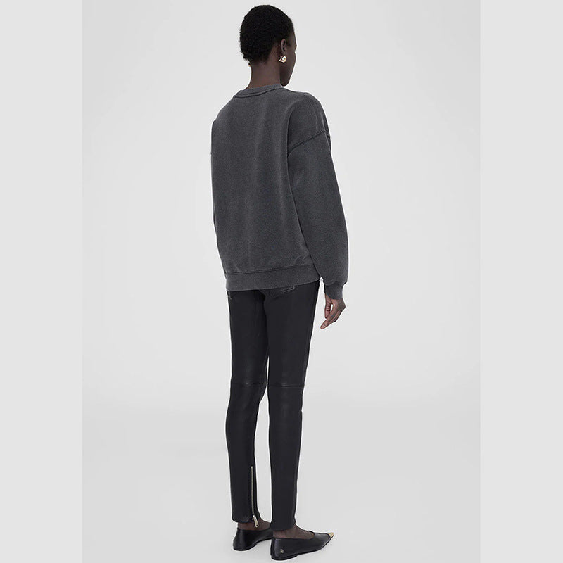 Women's Spring North American Niche Leopard Letter Sweaters