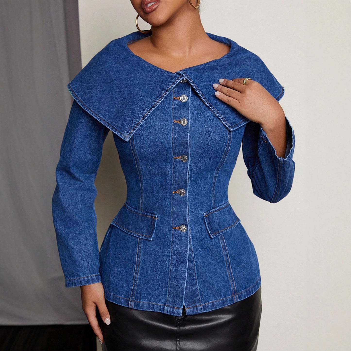 Big Lapel Long Sleeve Versatile Personality Jackets