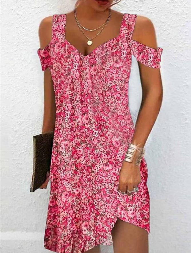 Women's Popular Summer Sexy Sleeves Printing Dresses
