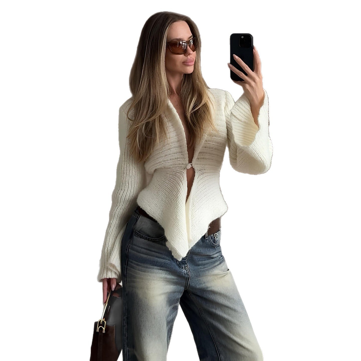 Women's Irregular Knitting Comfortable Fashionable High Class Knitwear