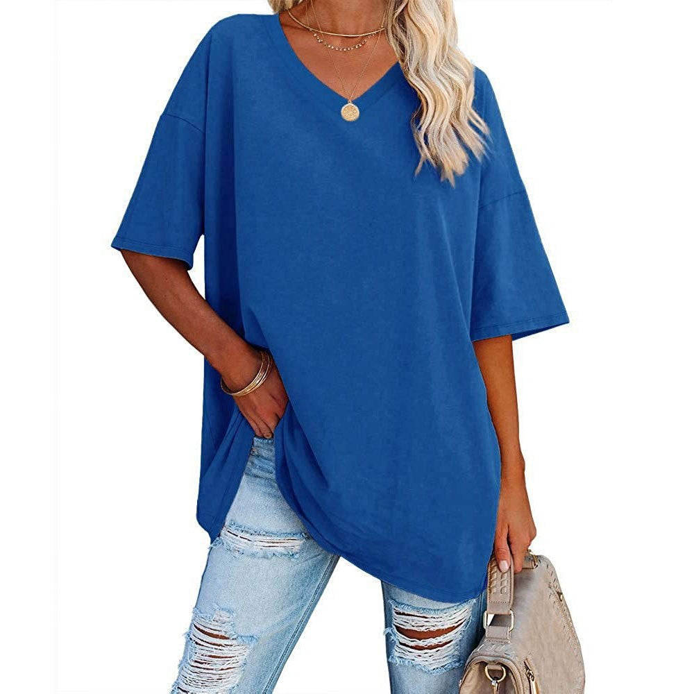 Women's Loose Half Sleeve Cotton Waist Blouses