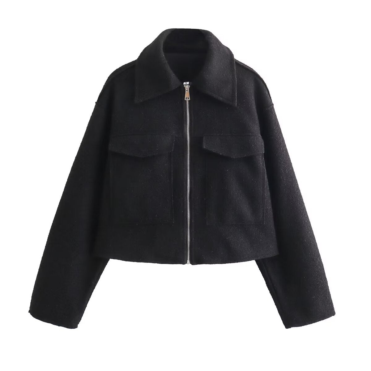 Women's Classic Elegant Beaded Leather Zipper Jackets