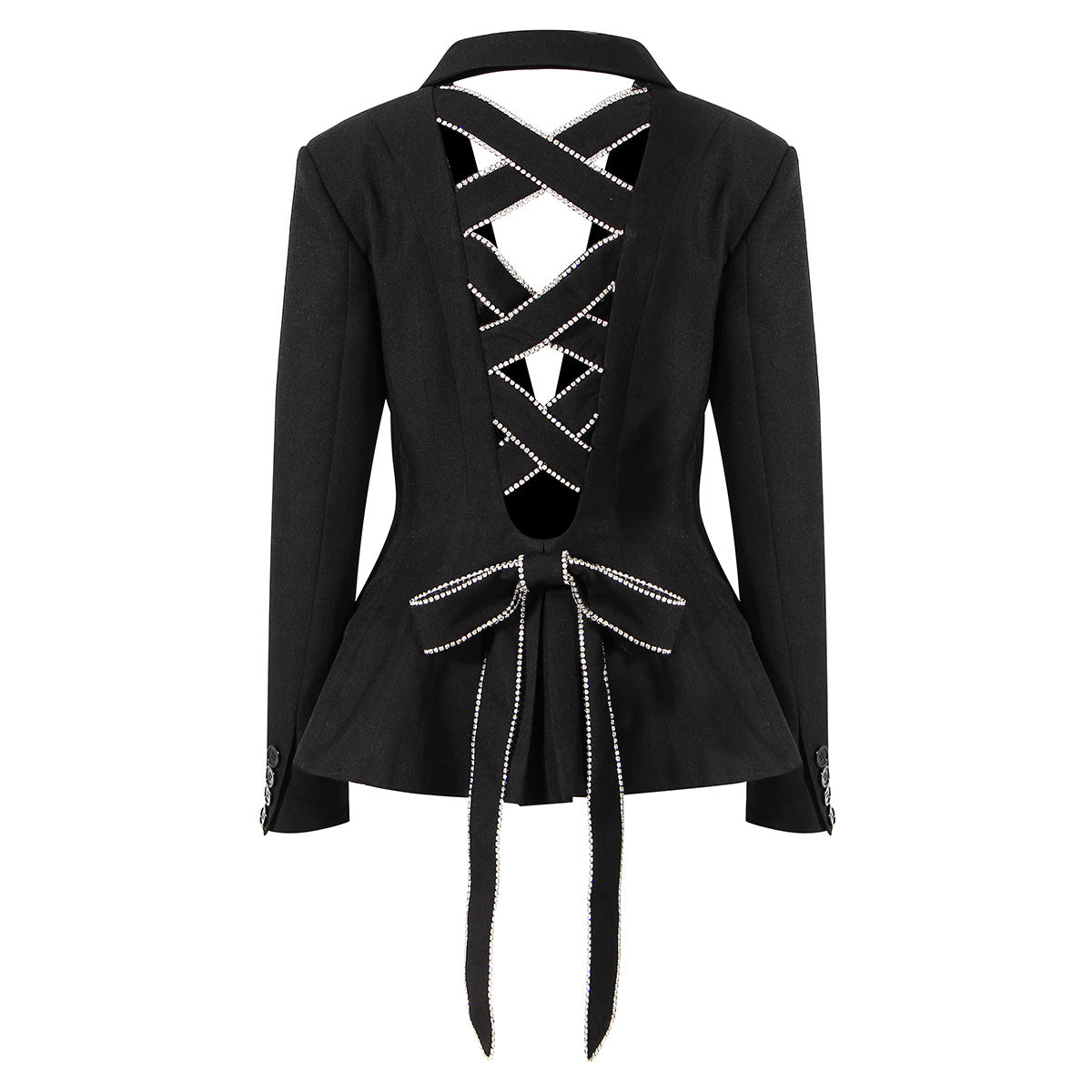Women's Minority Fashion Spring Back Cross Hollow Blazers