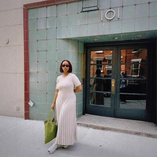 Women's Knitted Dress Casual Waist Tight Round Dresses