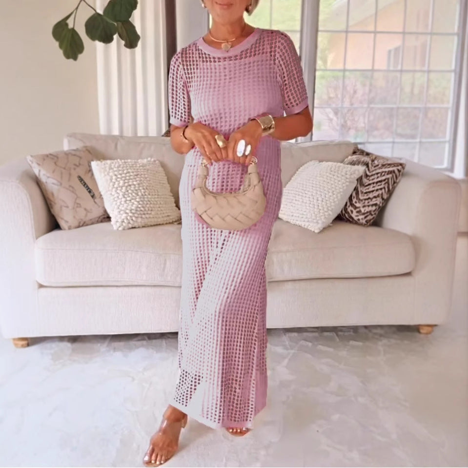 Women's Round Neck Hollow Air Dress Two-piece Dresses