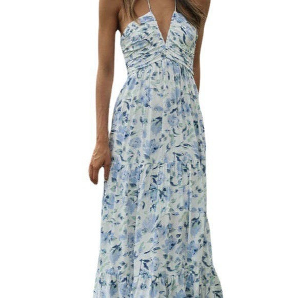 Fashion Women's Elegant Halter Sling Long Clothing