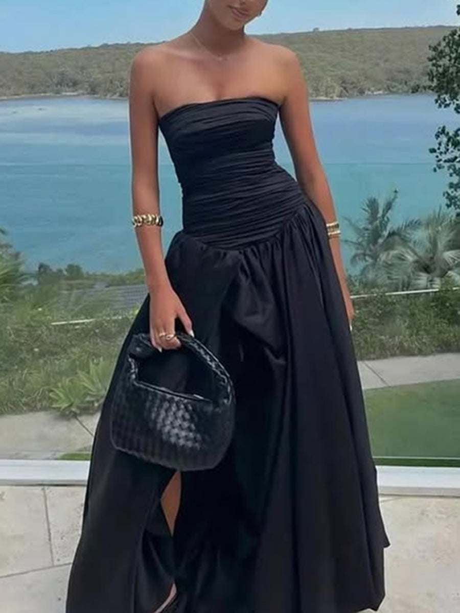 Women's Beautiful Dress Spring Tube Cinched Waist Dresses
