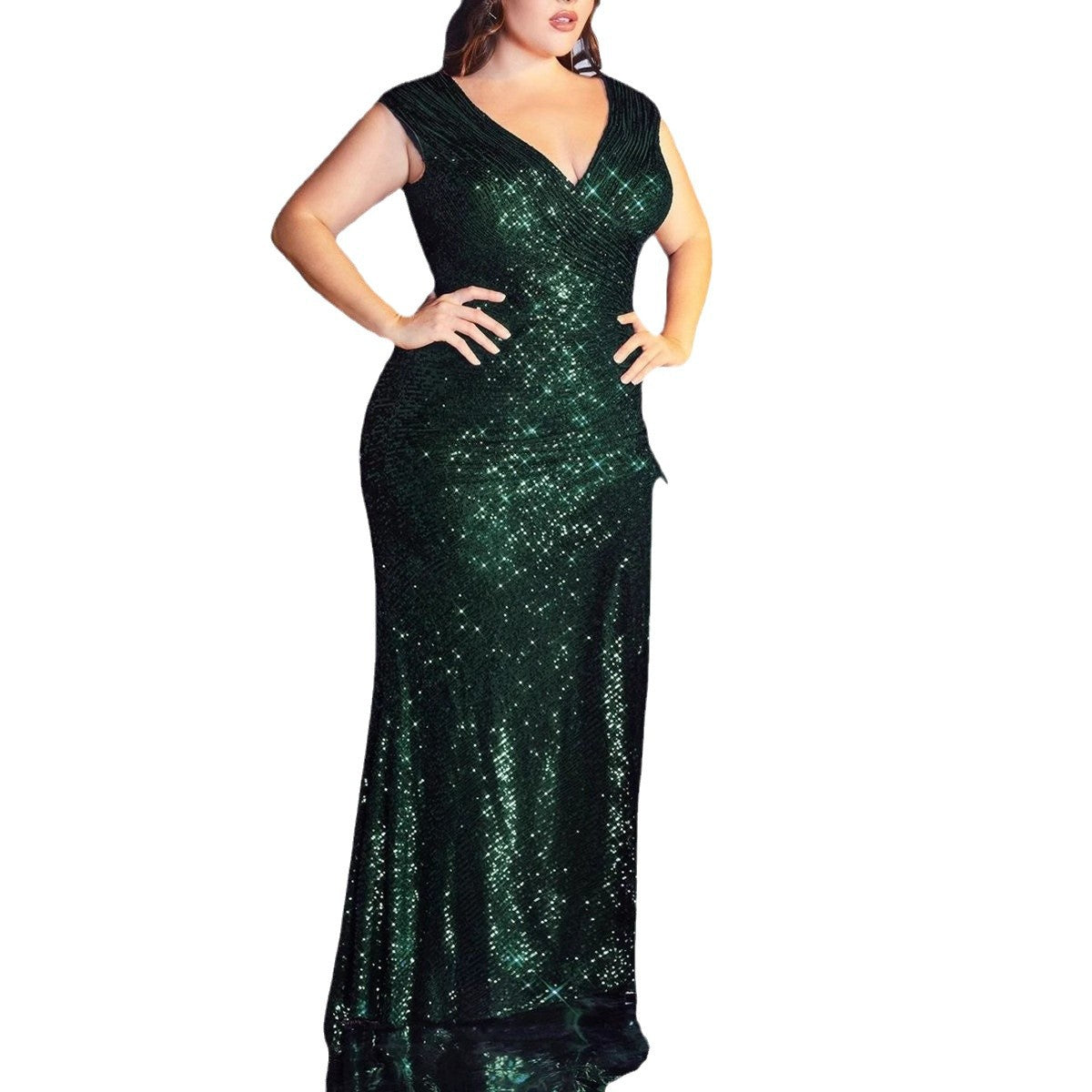 Women's Loose Trailing Sequins Dress Commuter Dresses