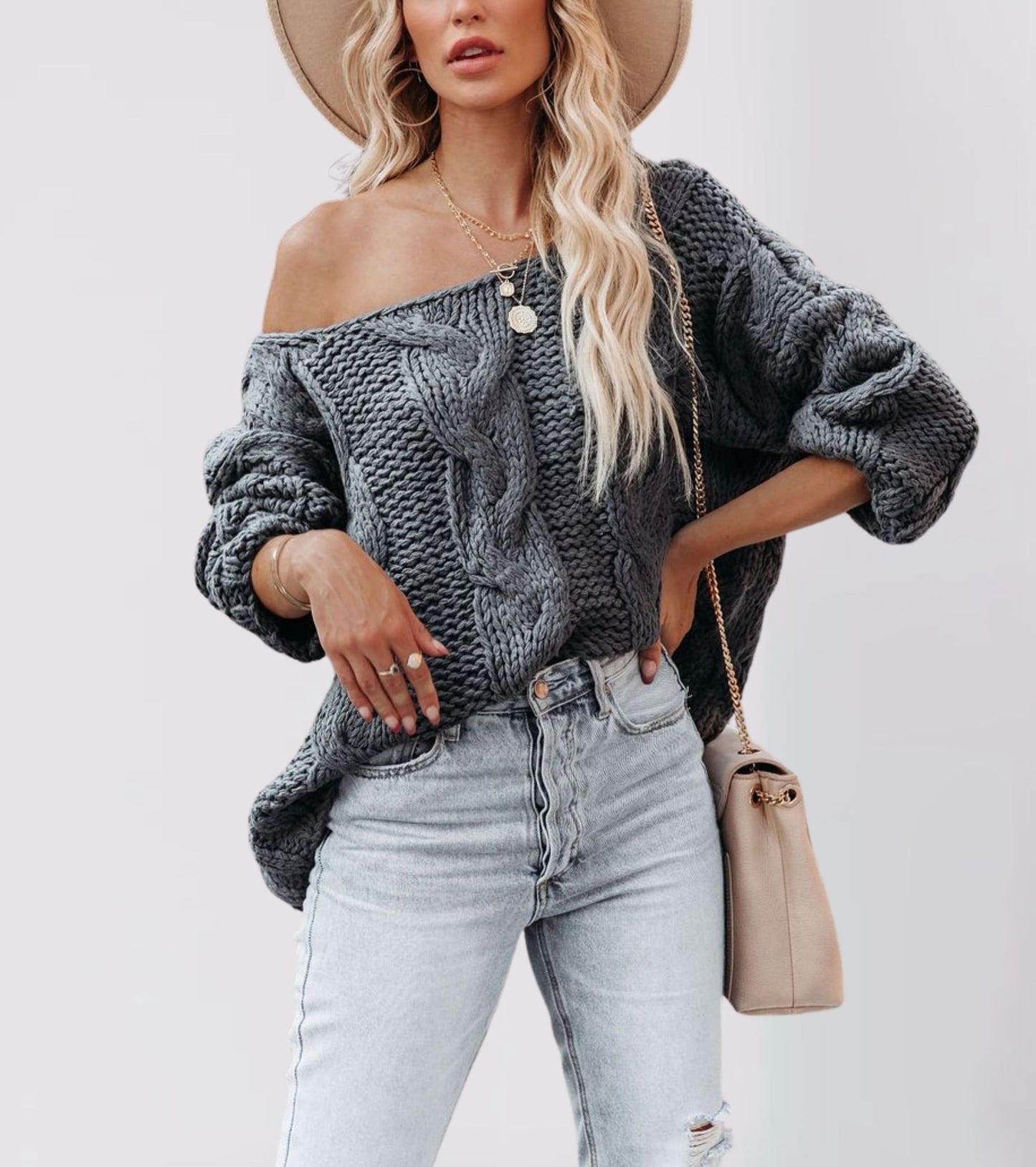 Women's Street Style Pullover Loose-fitting Oversized Sweaters