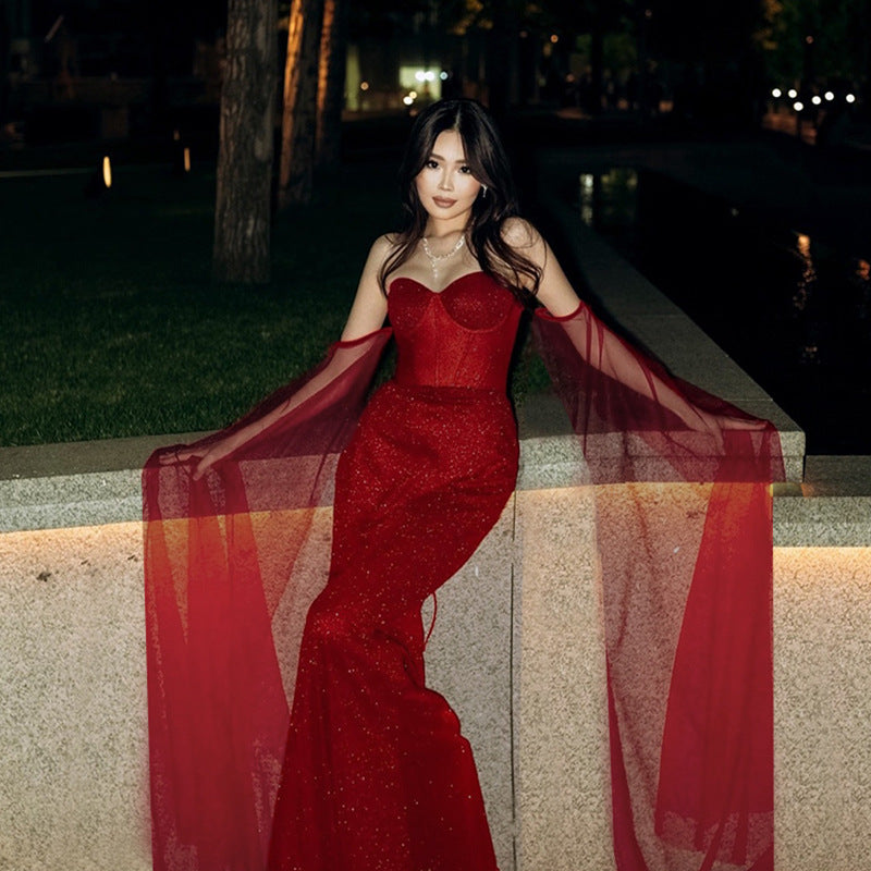 Autumn Shiny Waist Tube Dress Halloween Dresses