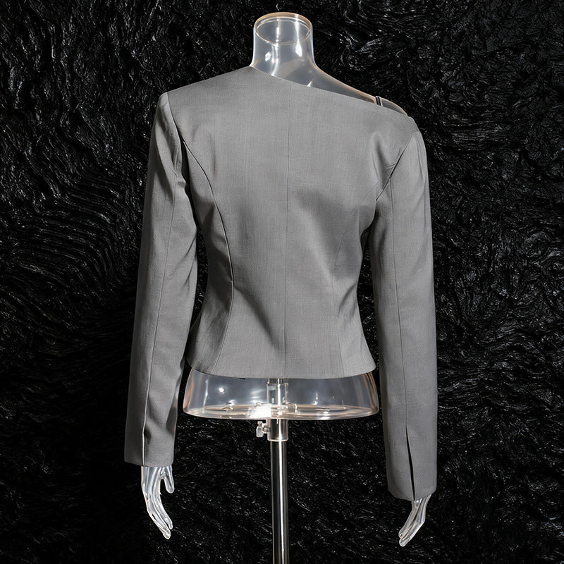 Collar Long-sleeved Small Sexy Waist Fitted Figure Blazers