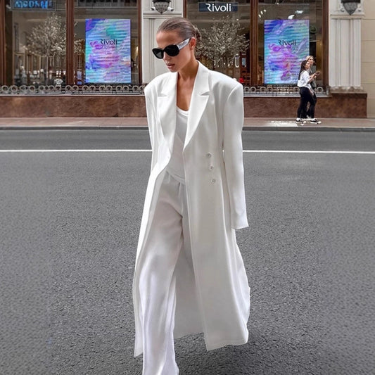 Women's Commuter White High-grade Narrow Fashion Wear Suits