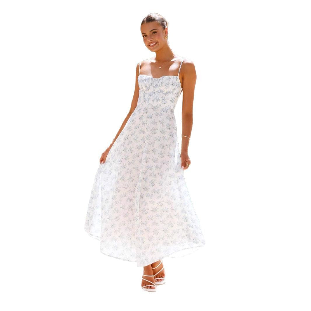 French Style Long Dress Strap Beach For Dresses