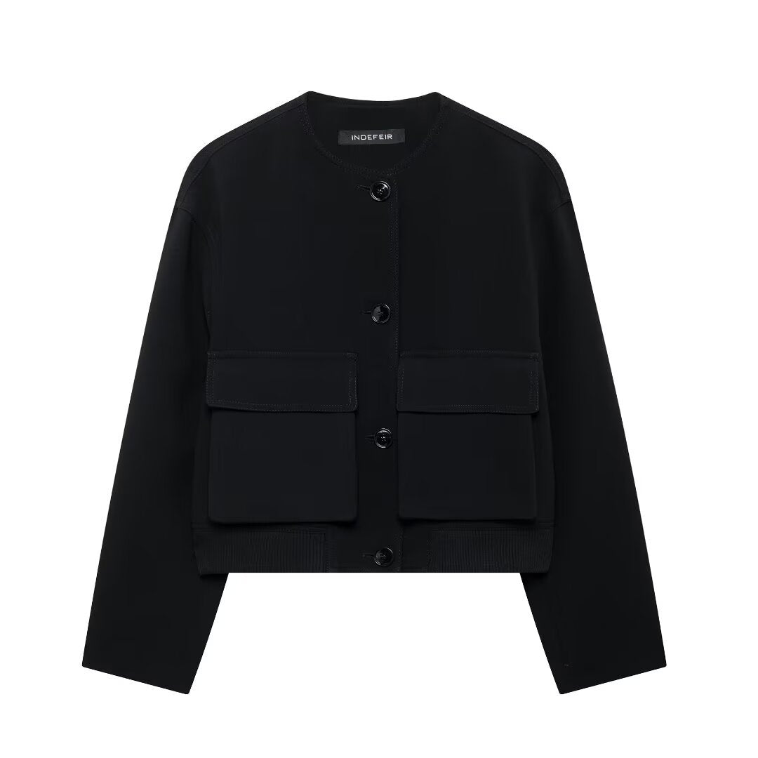 Women's Autumn Street Fashion Pocket Decoration Jackets