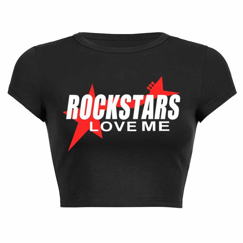Women's Style Trendy Tight Letter Printed T-shirt Blouses