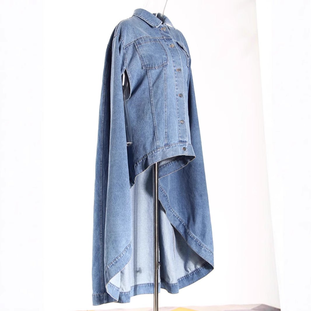 Women's Design Loose Single-breasted Cape Spring Washed Do The Jackets