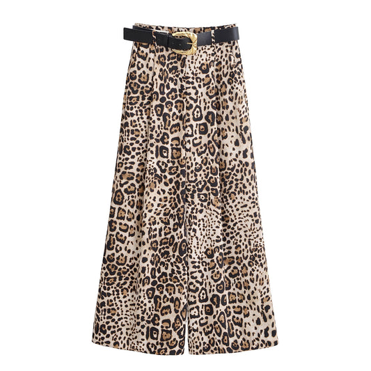 Women's Fashion Casual With Belt Satin Trousers Pants