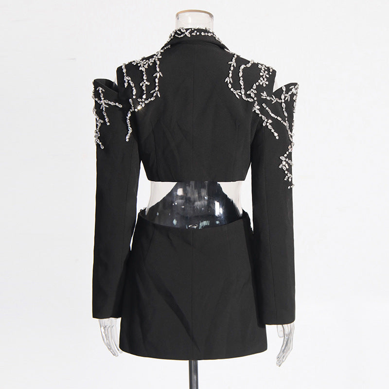 Women's Catwalk Autumn Fashion High Sense Rhinestone Blazers