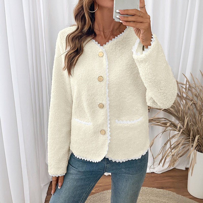 Women's Attractive Lace Stitching Fashionable Elegant Jackets