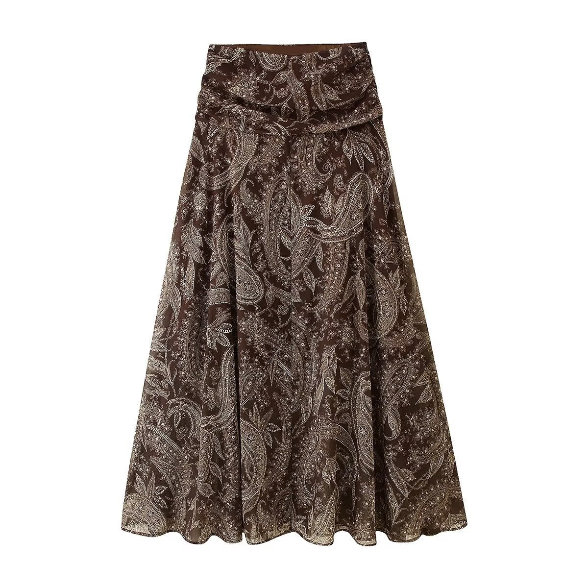 Women's Fashion Chiffon Printed Big Hem Skirts